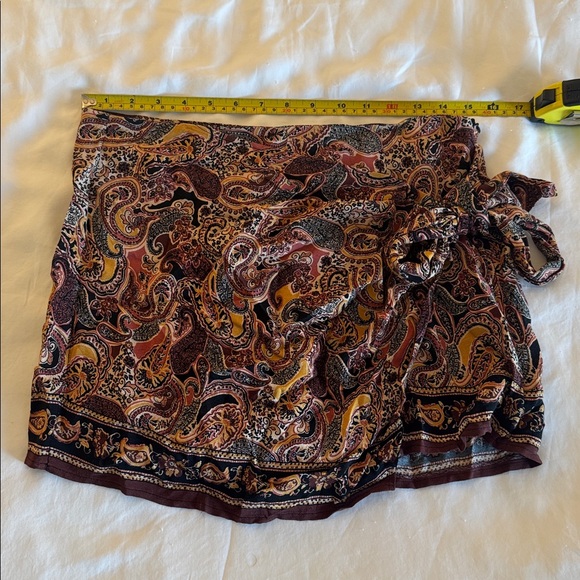 NWT! Zara Floral Paisley Print Wrap Tie Mini Skort size Medium - Picture 14 of 15